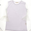 Dainty Lace Mid Sleeve Single Ruffle Shirt