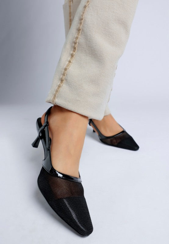 Florina Snip-Toe Slingback Heel Sandals