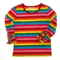 Rainbow Button Ruffle Shirt