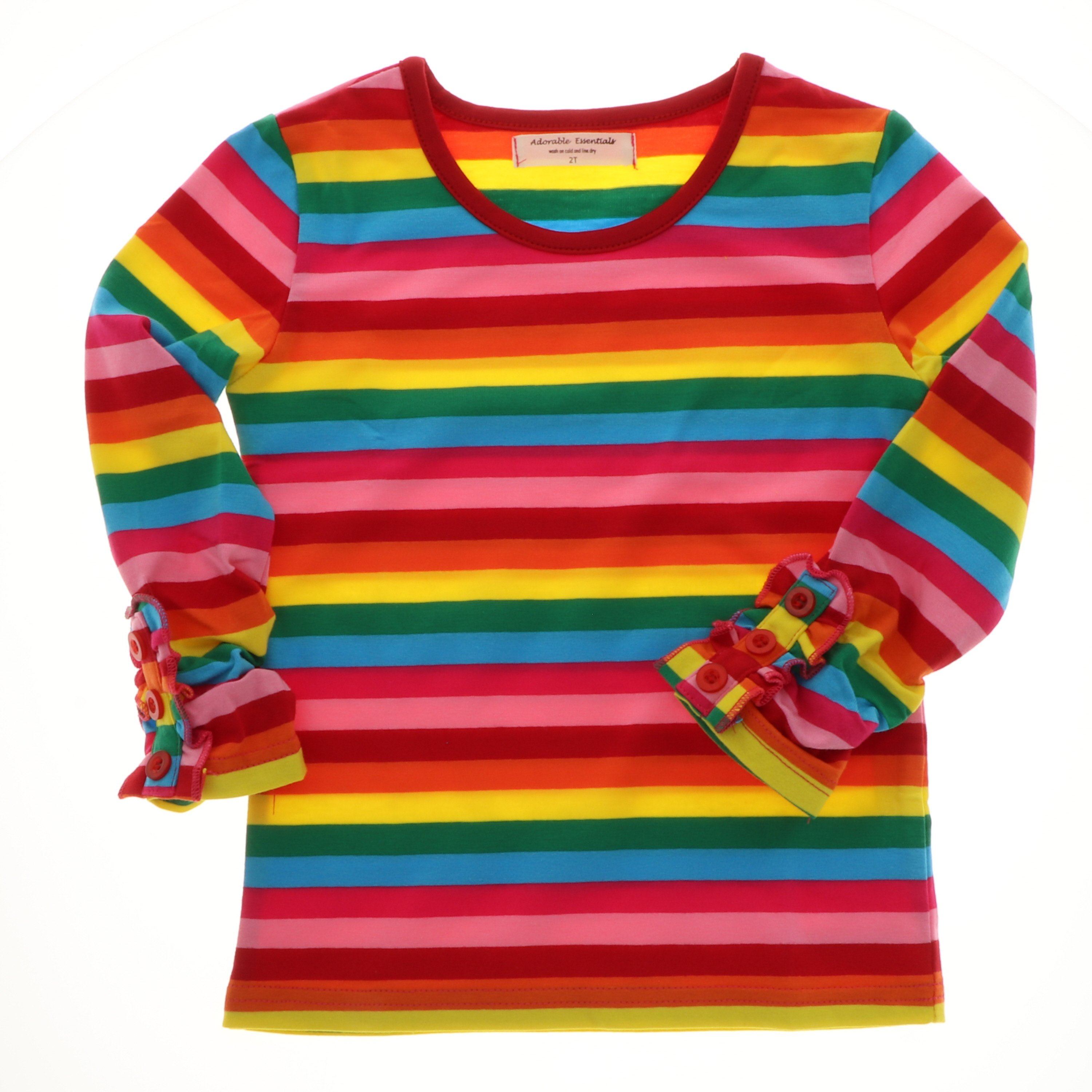 Rainbow Button Ruffle Shirt
