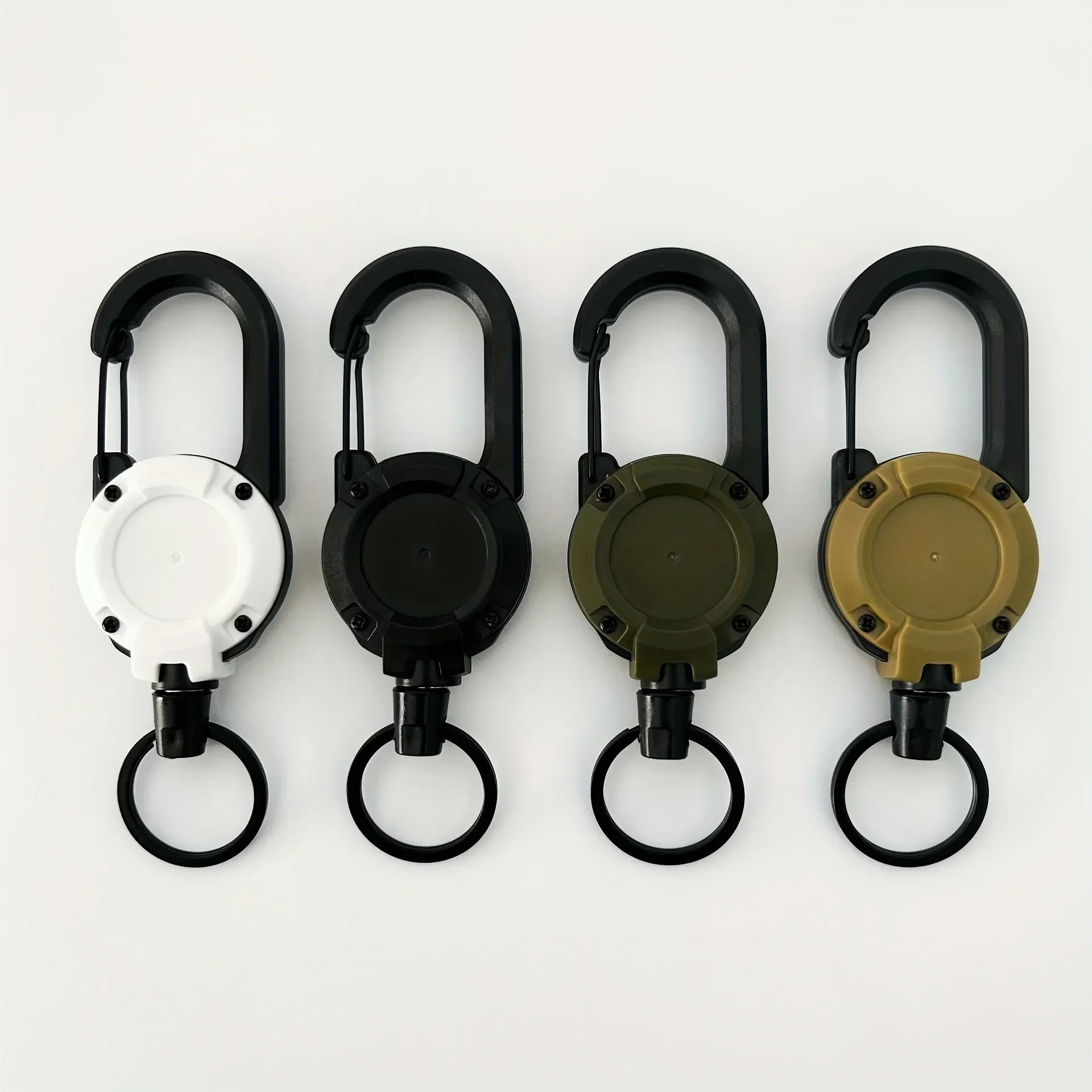 1/2/4pcs Retractable Keychain Badge Reels Heavy Duty Clip With Carabine