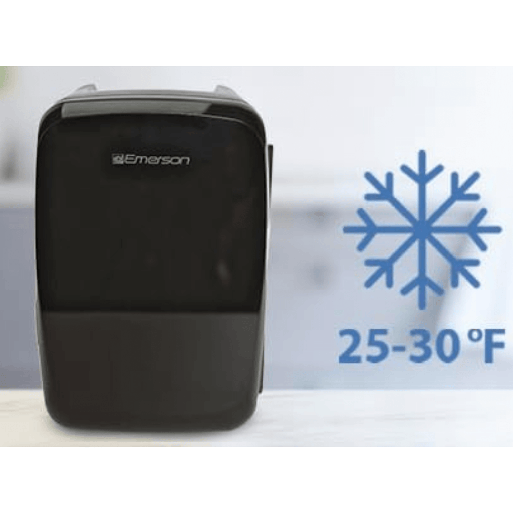 Emerson Portable Mini Fridge Cooler Quiet w Secure Latch and Holds up to 6 Cans