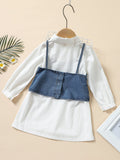 Solid Color Woven Button Long-sleeved Shirt Dress
