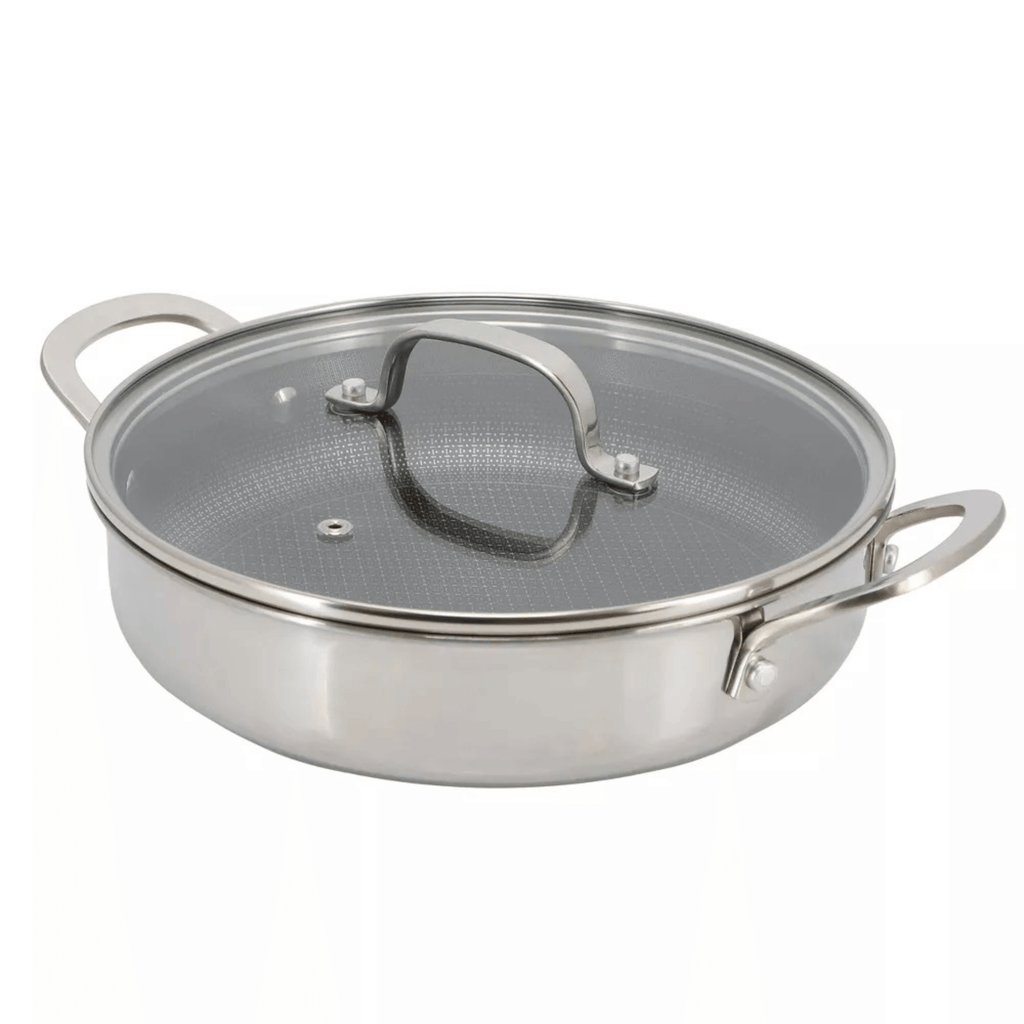 Better Chef 11-Inch 3-Ply Stainless Steel Nonstick Deep Fry Pan with Lid
