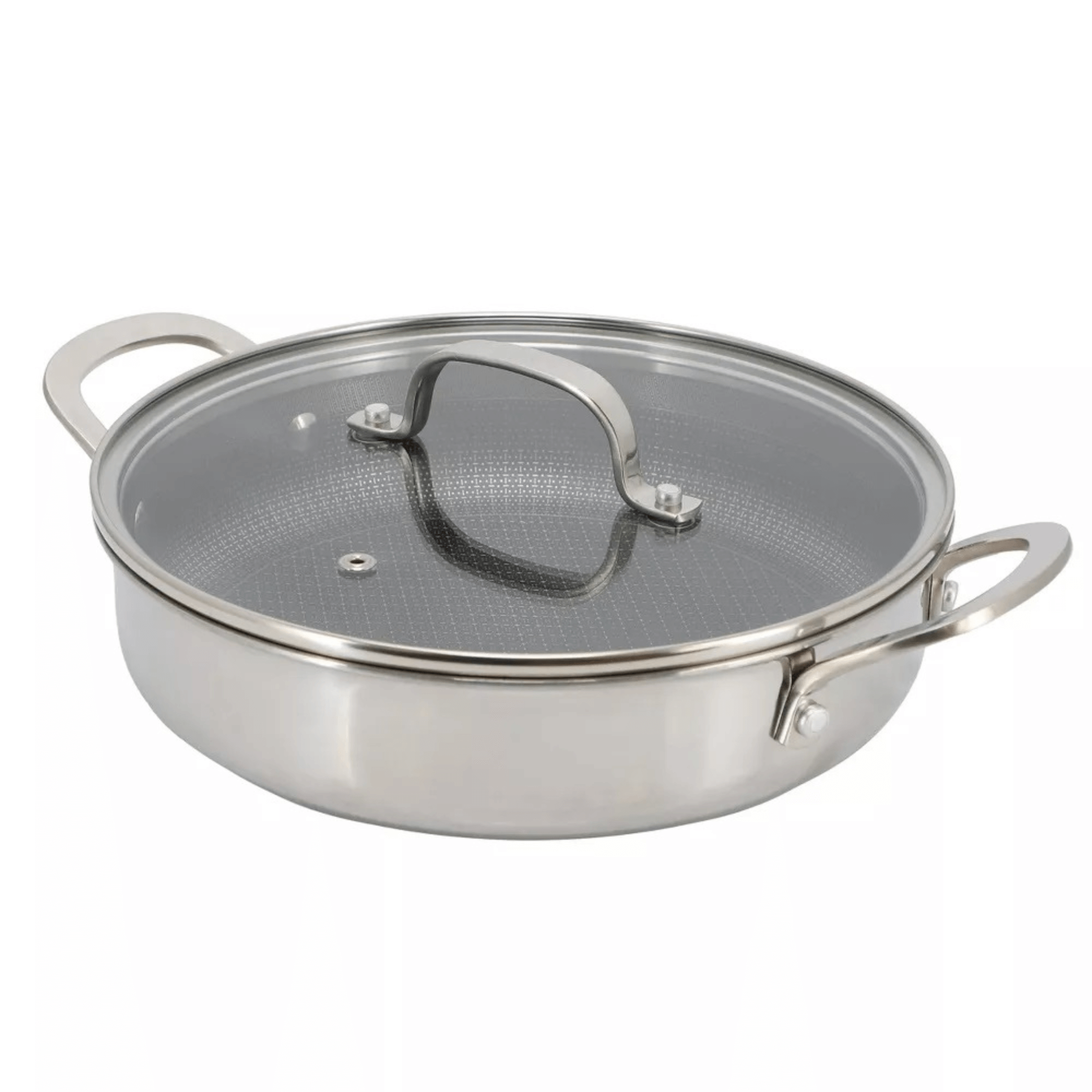Better Chef 11-Inch 3-Ply Stainless Steel Nonstick Deep Fry Pan with Lid