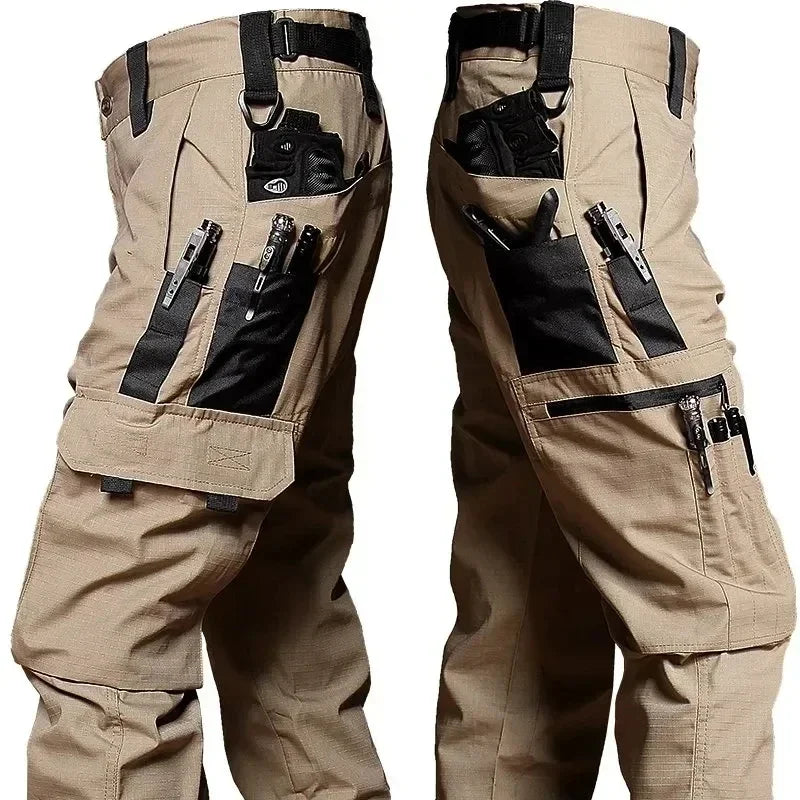 Men’s Tactical Cargo Work Pants – Multi-Pocket Waterproof Outdoor Pants for Hiking, Workwear, and Adventure