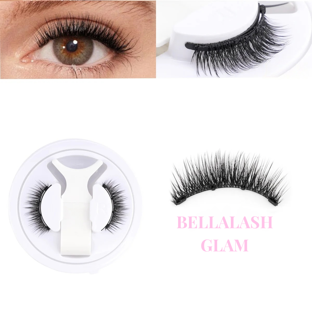 2 Pairs Magnetic Eyelash Natural Look Reusable Magnetic Eyelash Set with Applicator No Glue Needed