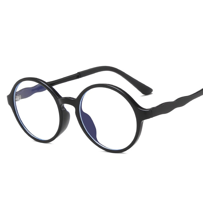 New Kids' Round Frame Anti-blue Flat Mirror Tr90 Colorful Kids' Glasses for Students