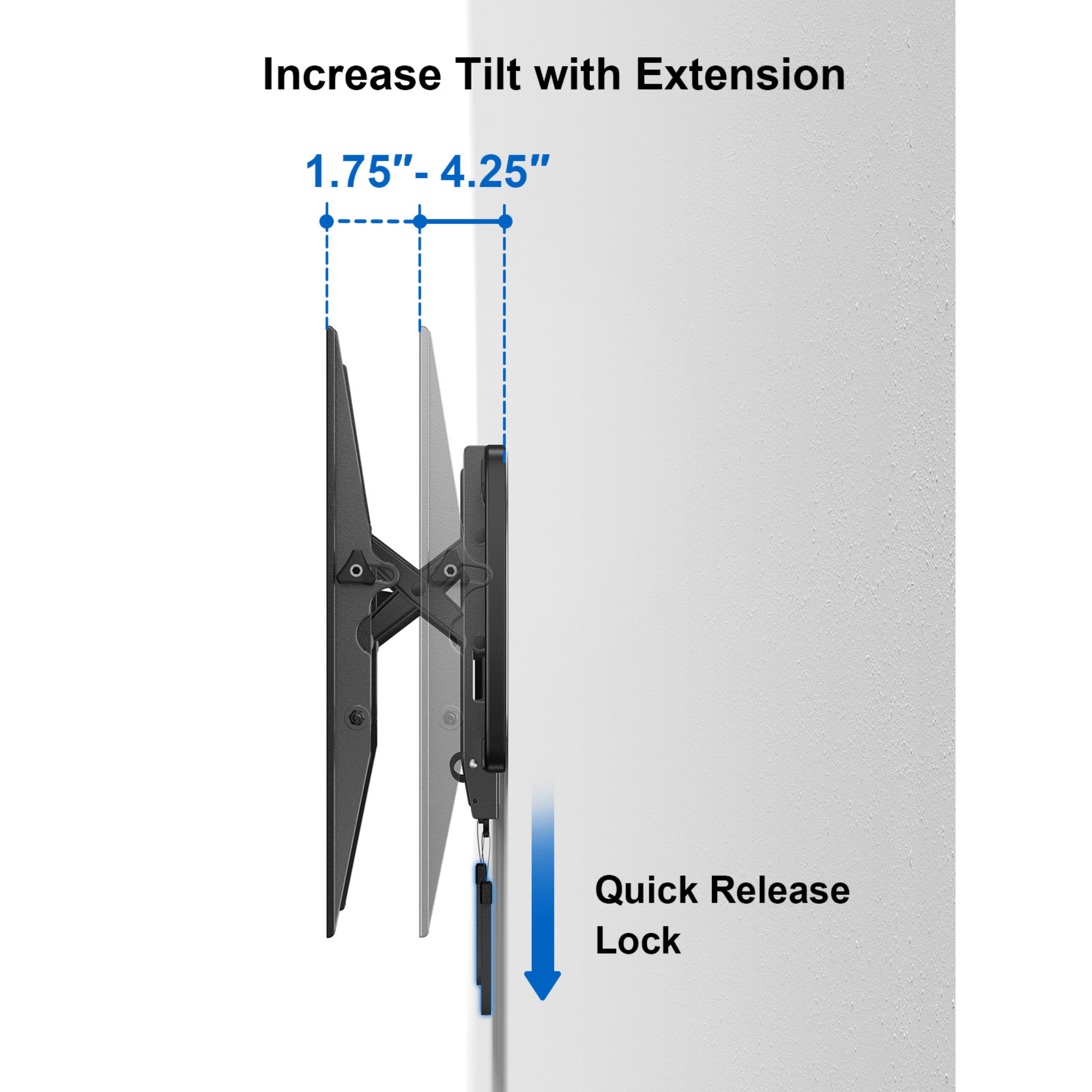 ErgoAV Extend and Tilt Mount for TVs 49" to 90"