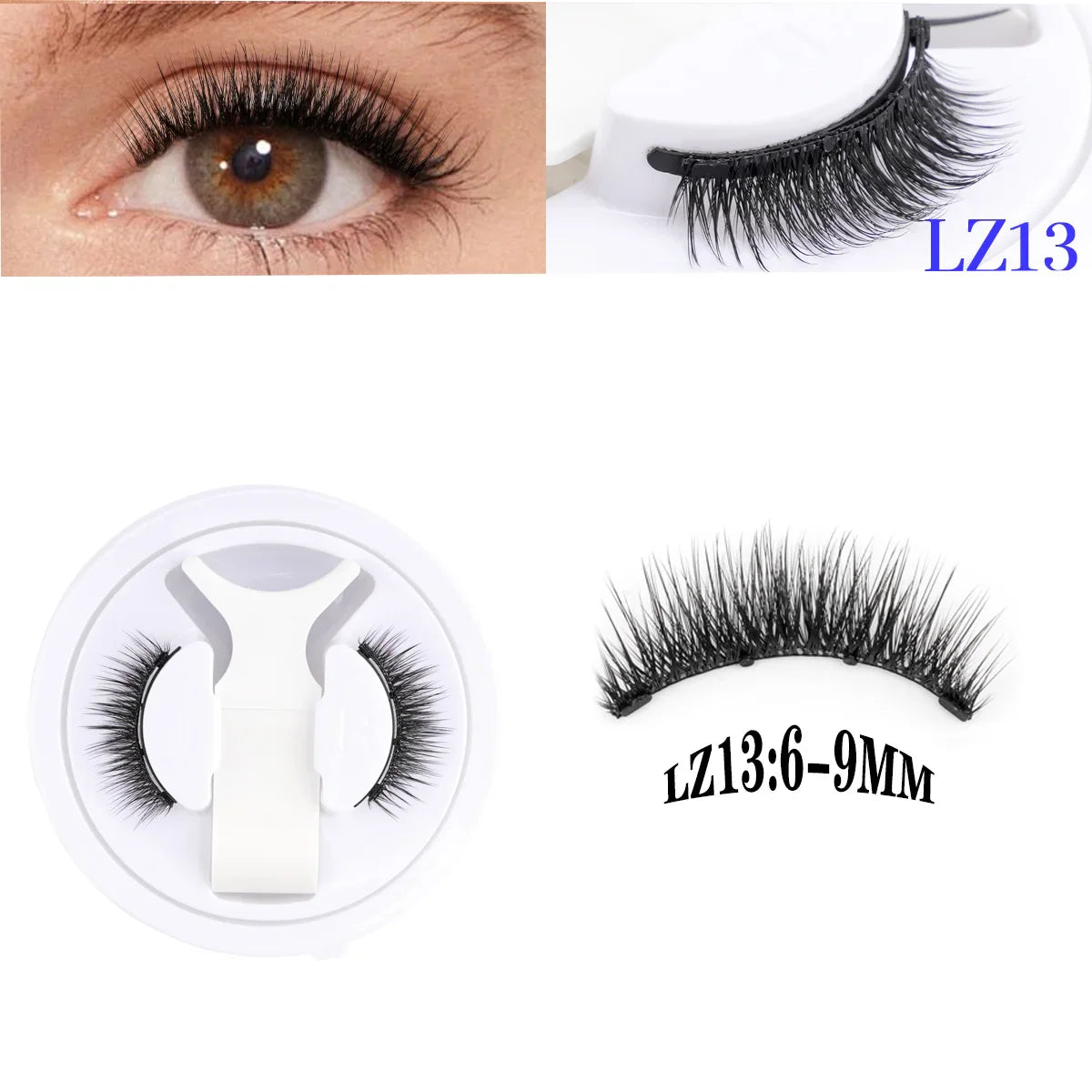 2 Pairs Magnetic Eyelash Natural Look Reusable Magnetic Eyelash Set with Applicator No Glue Needed