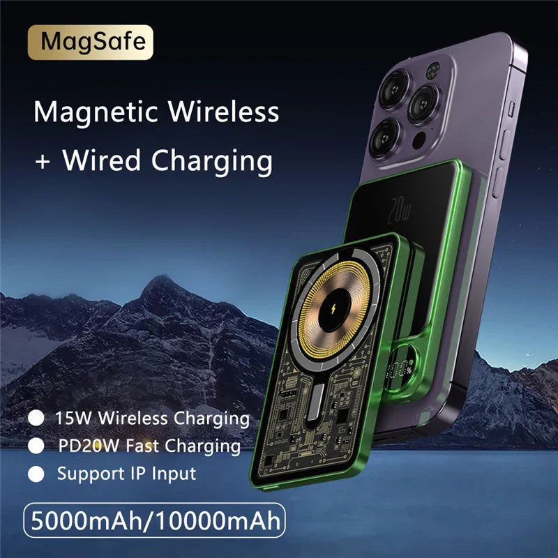 PD20W Fast Charging Magnetic Wireless Cell Phone Charger Mini Power Bank Auxiliary Battery for iPhone Samsung Wireless Charger