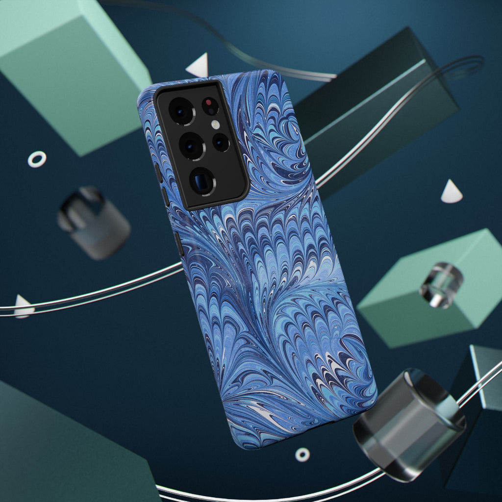 Blue Marbled Swirl Phone Case - Dual Layer Case