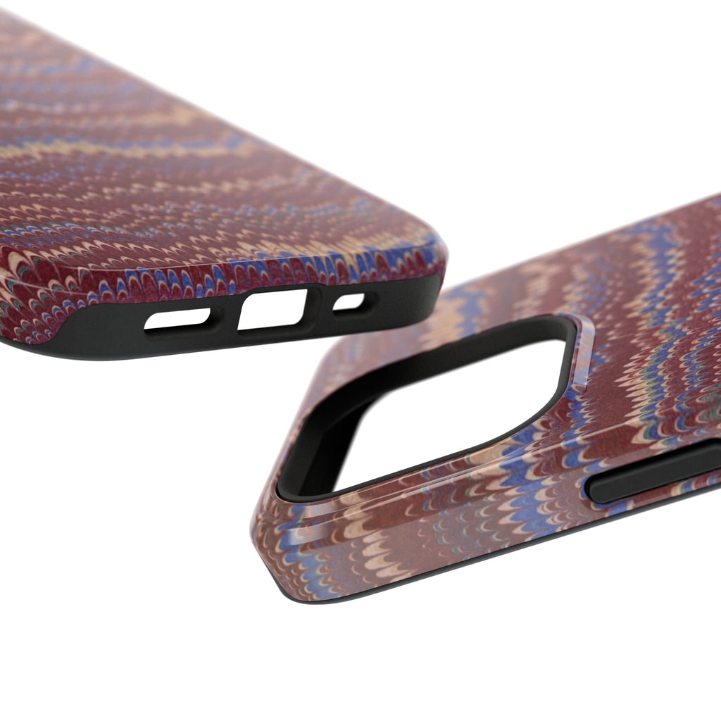 Burgundy and Blue Hues Italian Vintage Marble Design Phone Case for Apple + Samsung