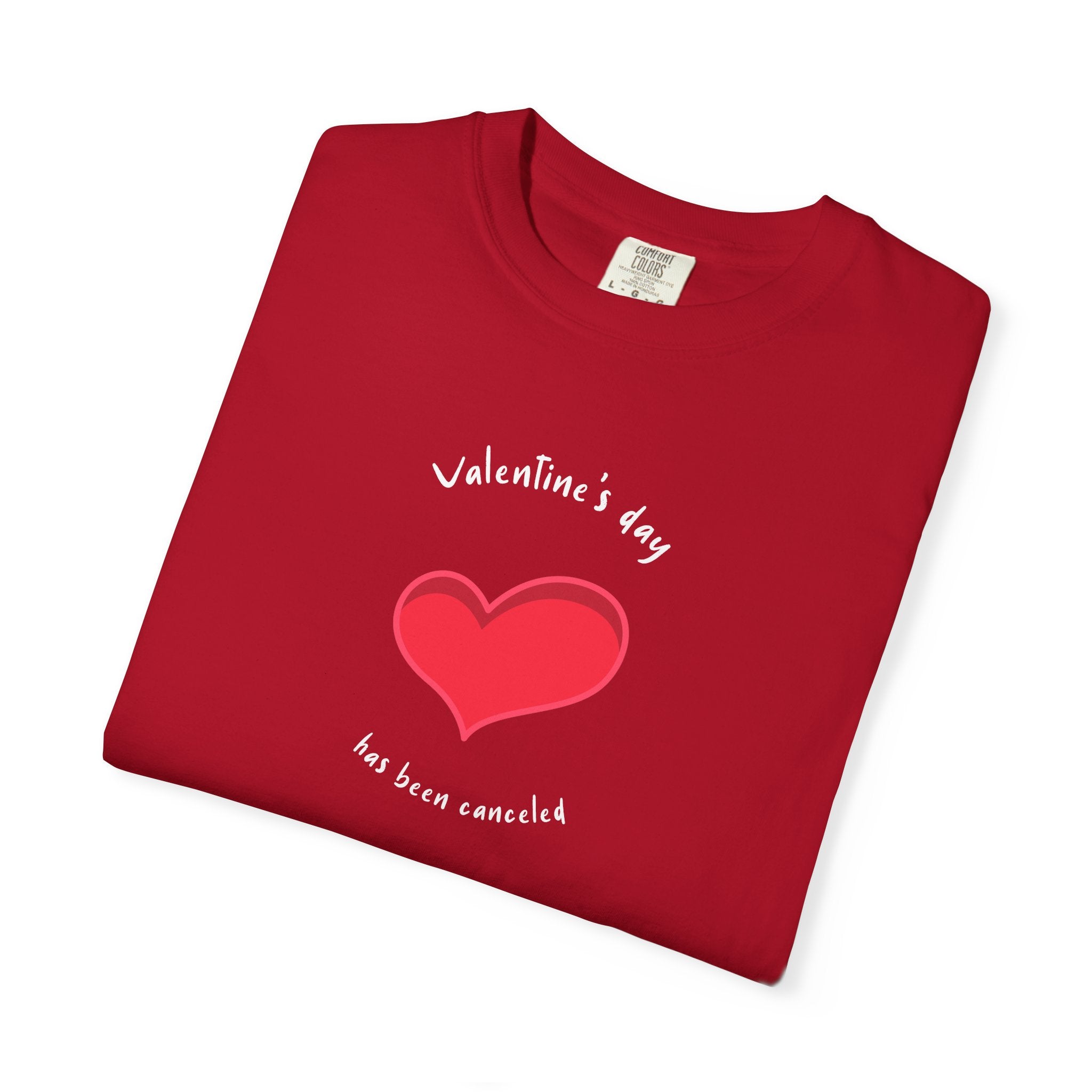 Anti Valentine's Day Cotton Tee - Garment Dyed Comfort - DipaliZ