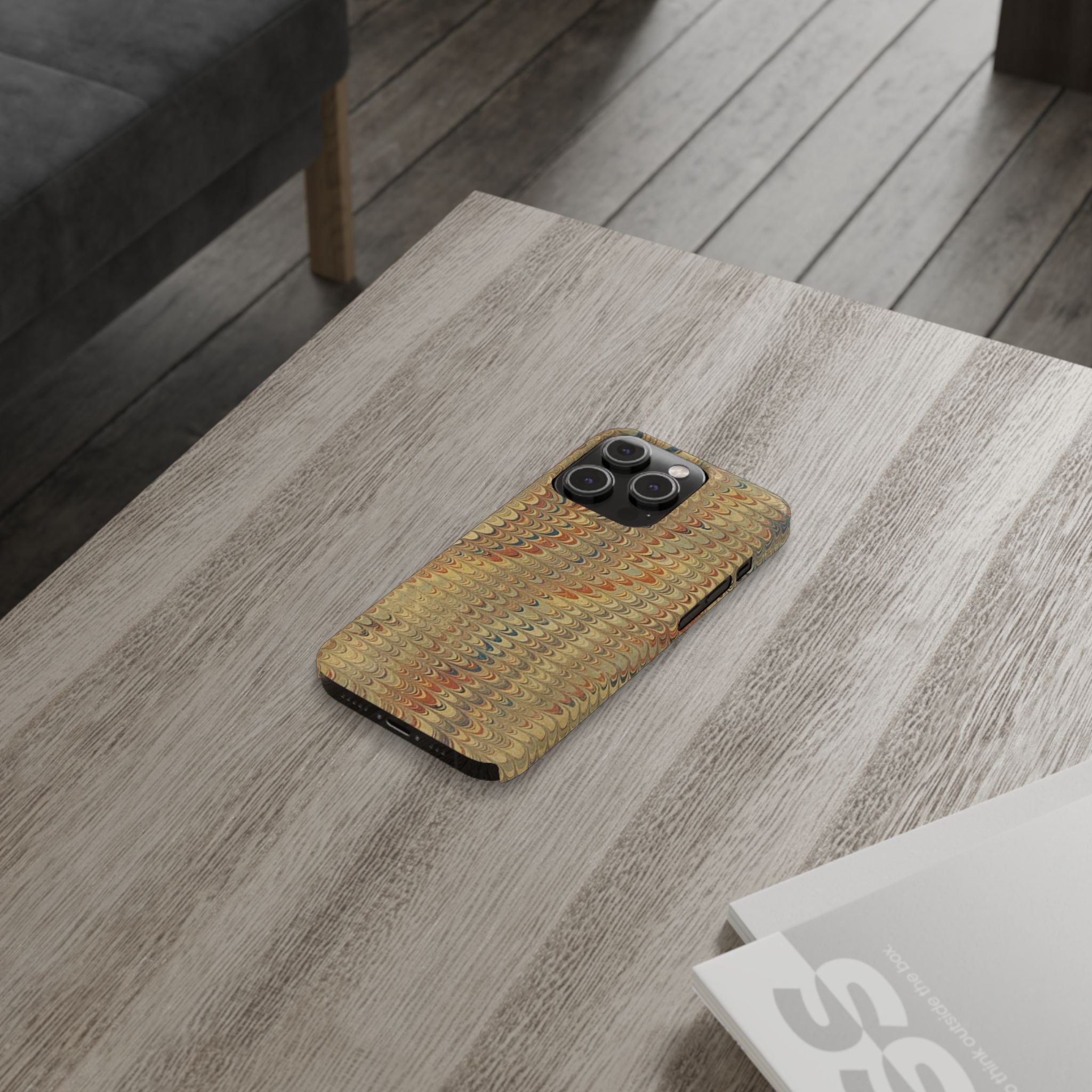 Phone Cases - Golden Fall Neutrals Italian Marbled Design, Gift for Art Lovers, Customizable and Stylish