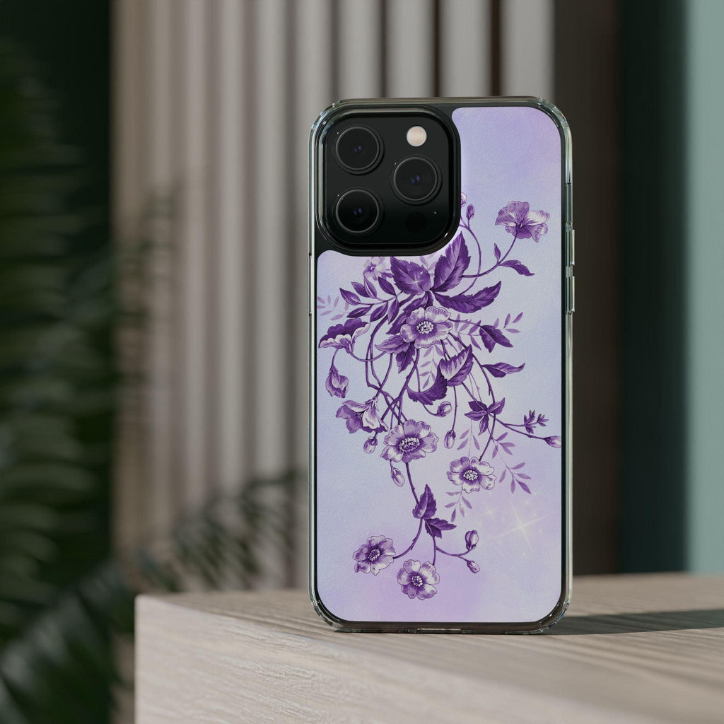 Floral design In Purple Clear Cases