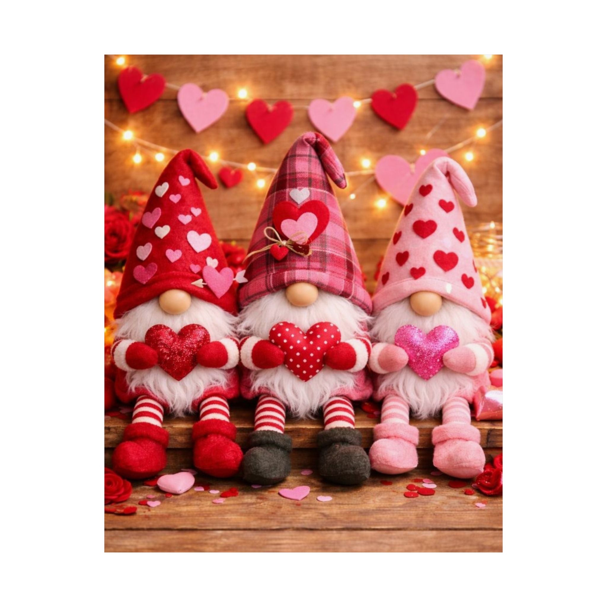 Valentine Gnome Poster — Matte Vertical Love Wall Art