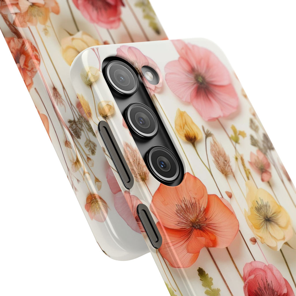 Pink Floral Pressed Flowers - Slim Case