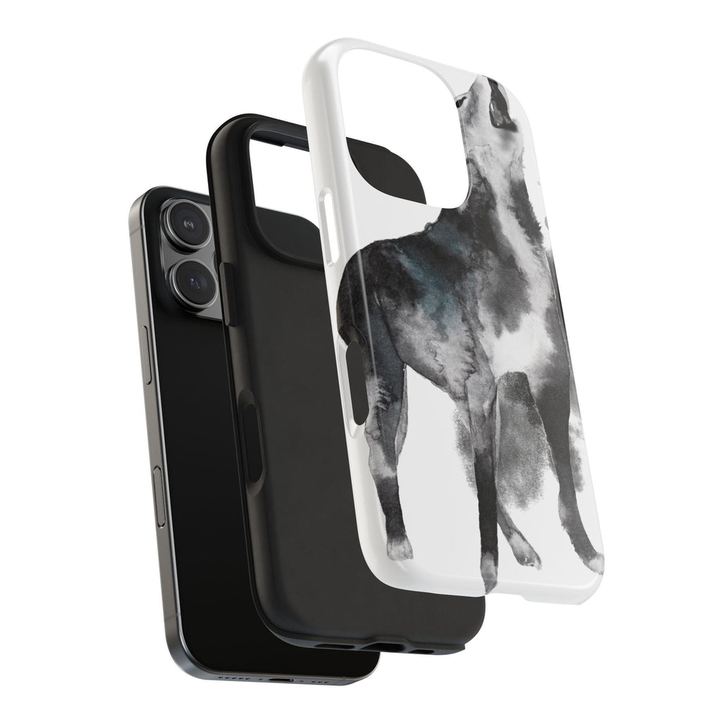 Black and White Dog Printed Tough Phone Cases
