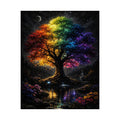 Rainbow Tree Matte Poster — Vibrant Fantasy Wall Art