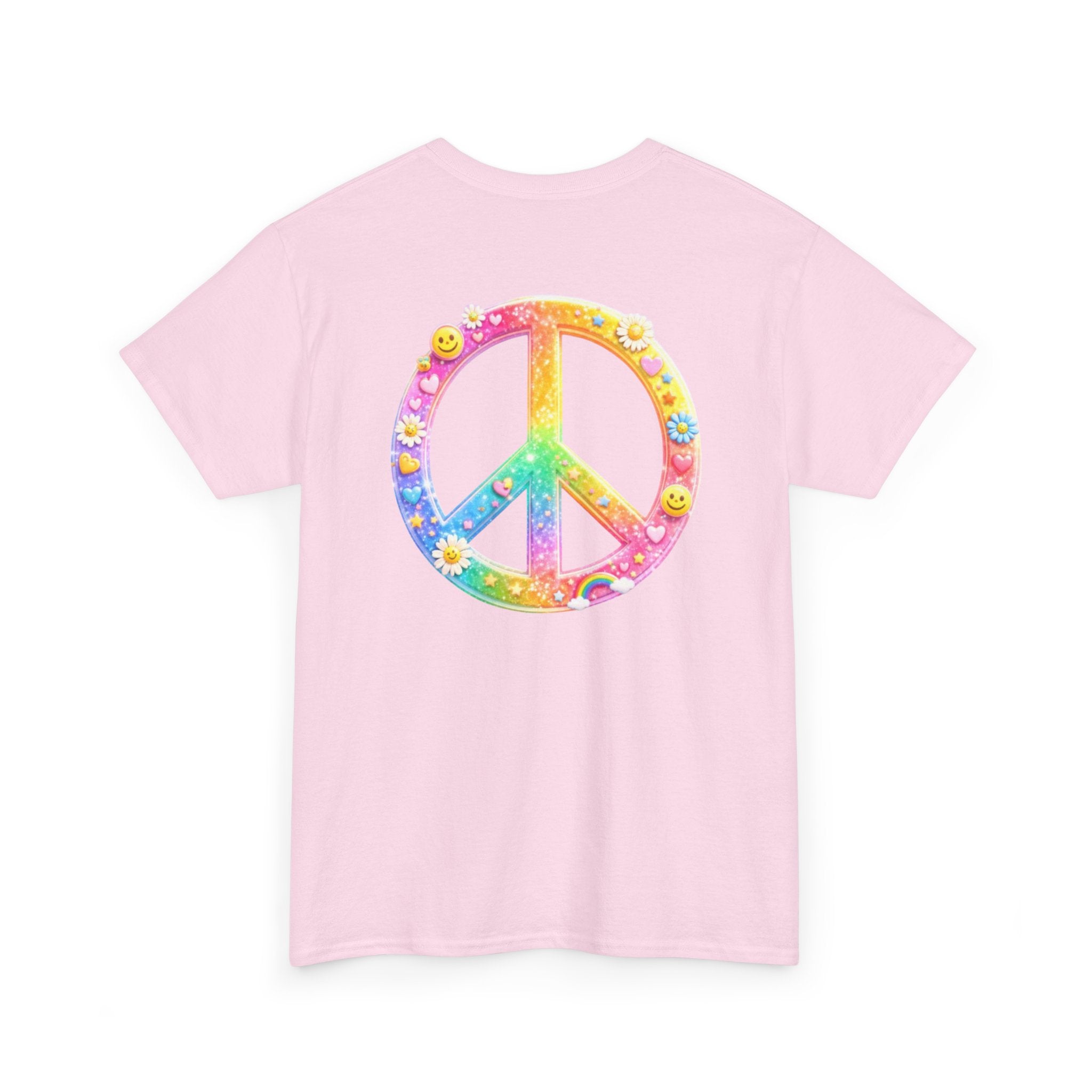 Peace Sign T-Shirt — Rainbow Smiley Hippie Tee