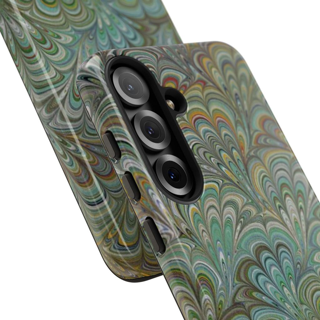 Green Peacock Marbled Phone Case — "Tough Cases" Ultra-Tough Protective Cover