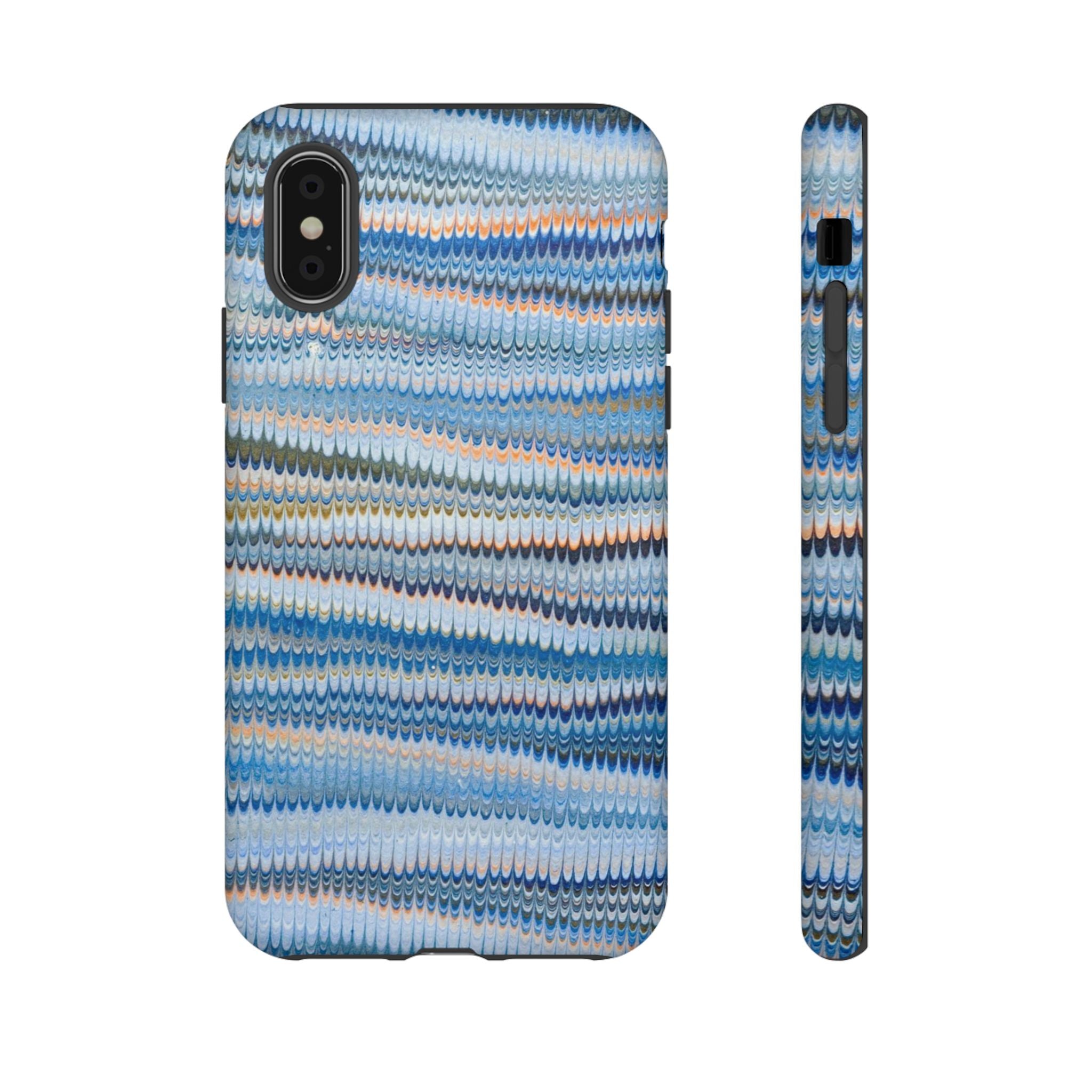 Blue Marbled Phone Cases iPhone + Samsung - all models, Vintage Marbled Design - Tough Cases