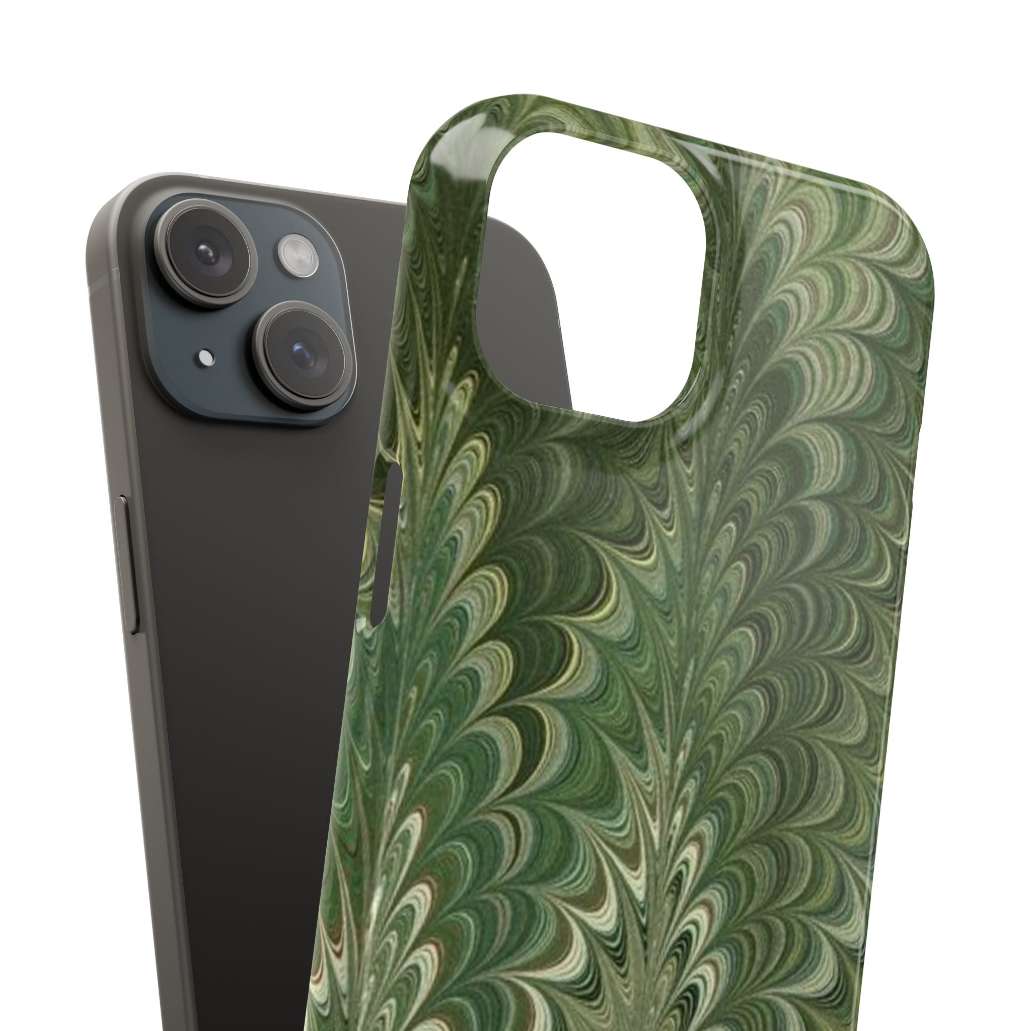Green Marbled Phone Case