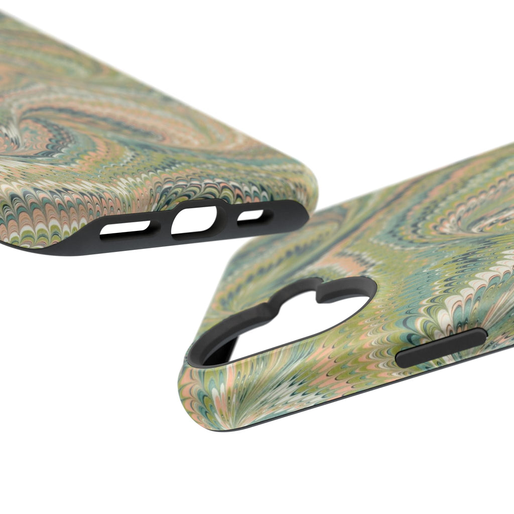 Green Pastel Italian Marble Design Magnetic MAG SAFE High Impact iPhone Cases