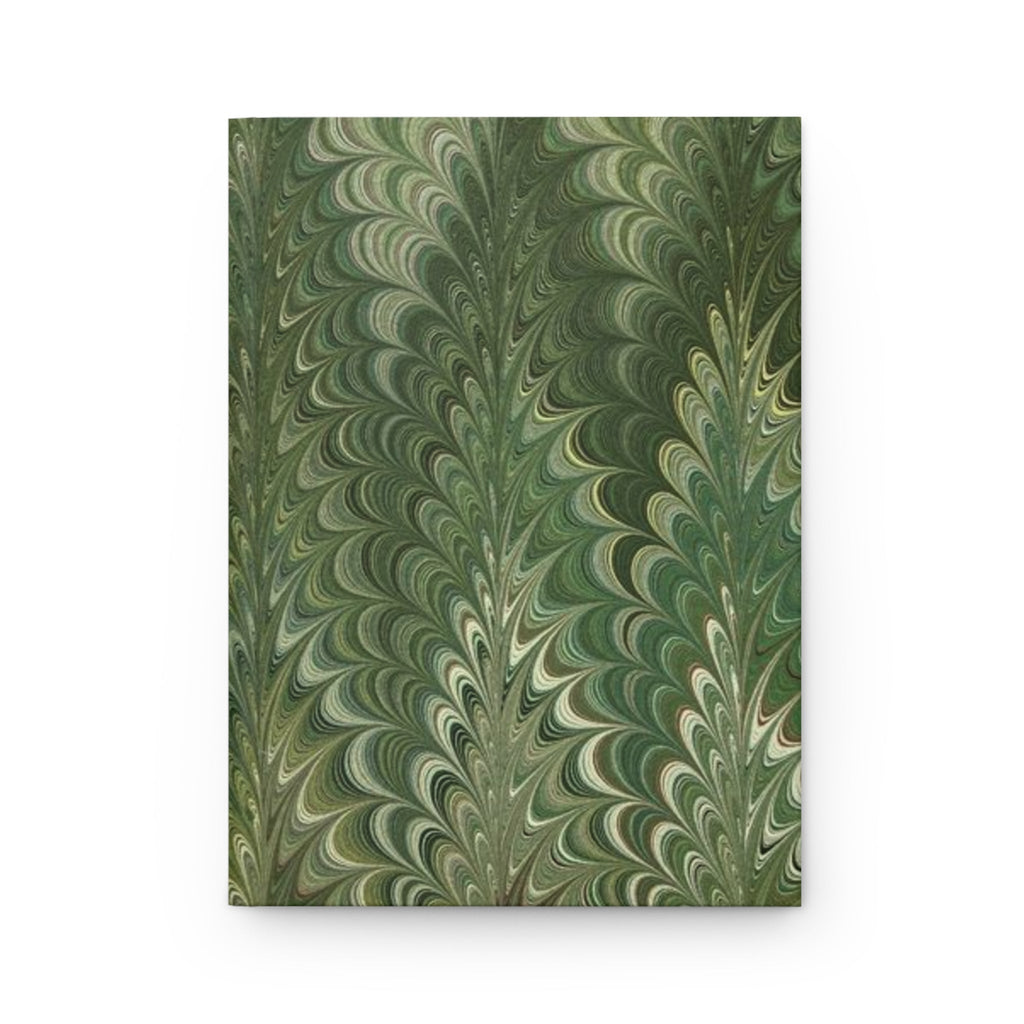 Italian Marble Hardcover Journal Matte, Green Hand-Painted Design, Artistic Notebook, Writing Diary, Lined Pages