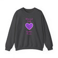 Crewneck Sweatshirt - Personalized Pink & Purple Leopard Heart - Two Customizable Text Boxes