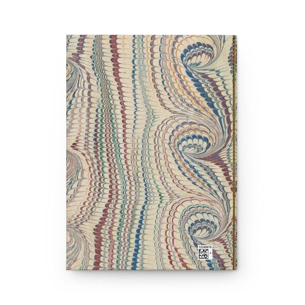 Beige Vintage Italian Feather Marble Design on Hardcover Journal Matte