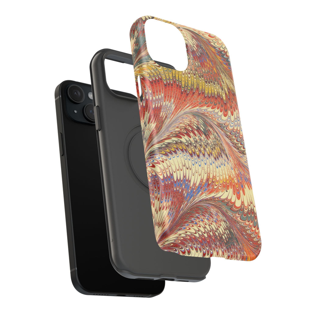 Rust and Gold Italian Vintage Marble Design Durable Phone Case for Apple + Samsung