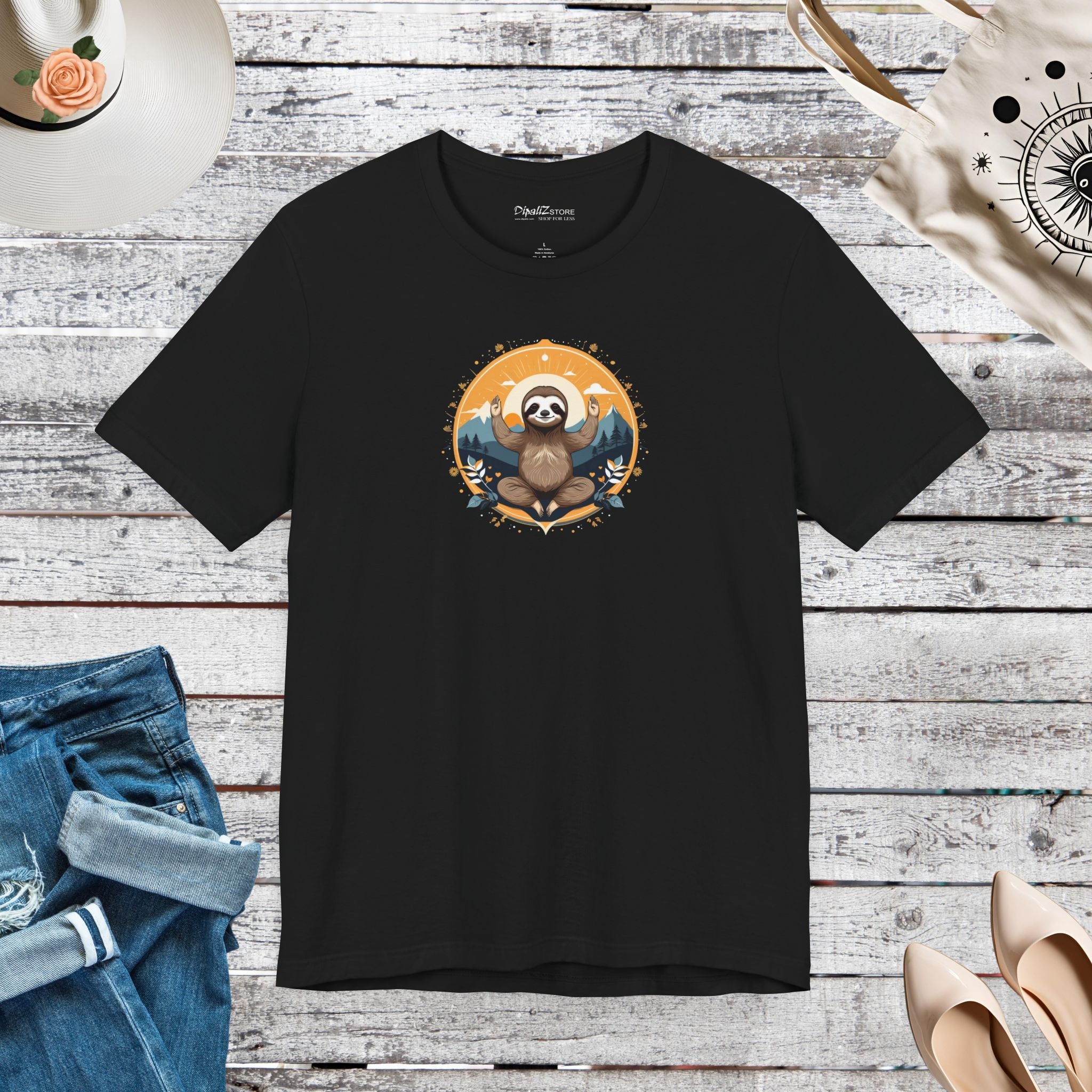Sloth Yoga Unisex Jersey Tee - Soft Cotton Comfort - DipaliZ