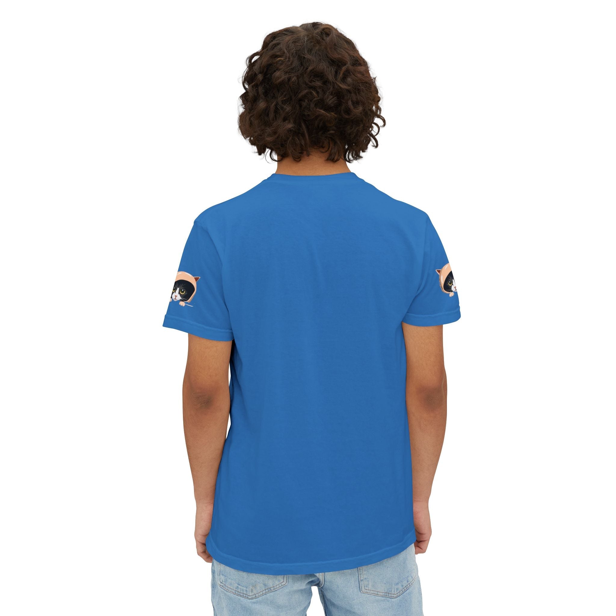 Cotton Comfort Pocket Tee - Cute Cat Design - DipaliZ