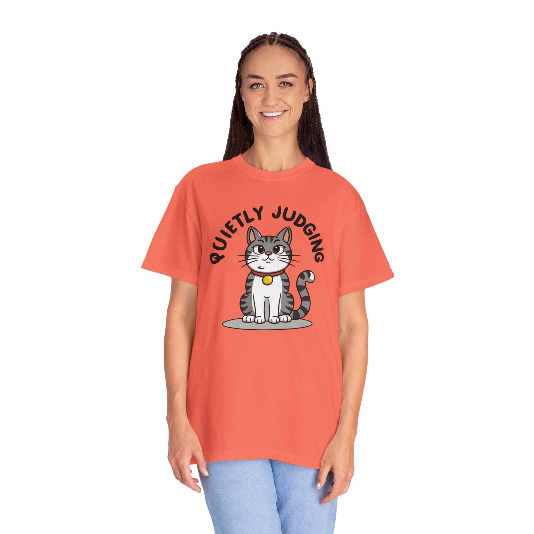 Cat Quietly Judging Tee - Comfort Colors Cotton Shirt - DipaliZ