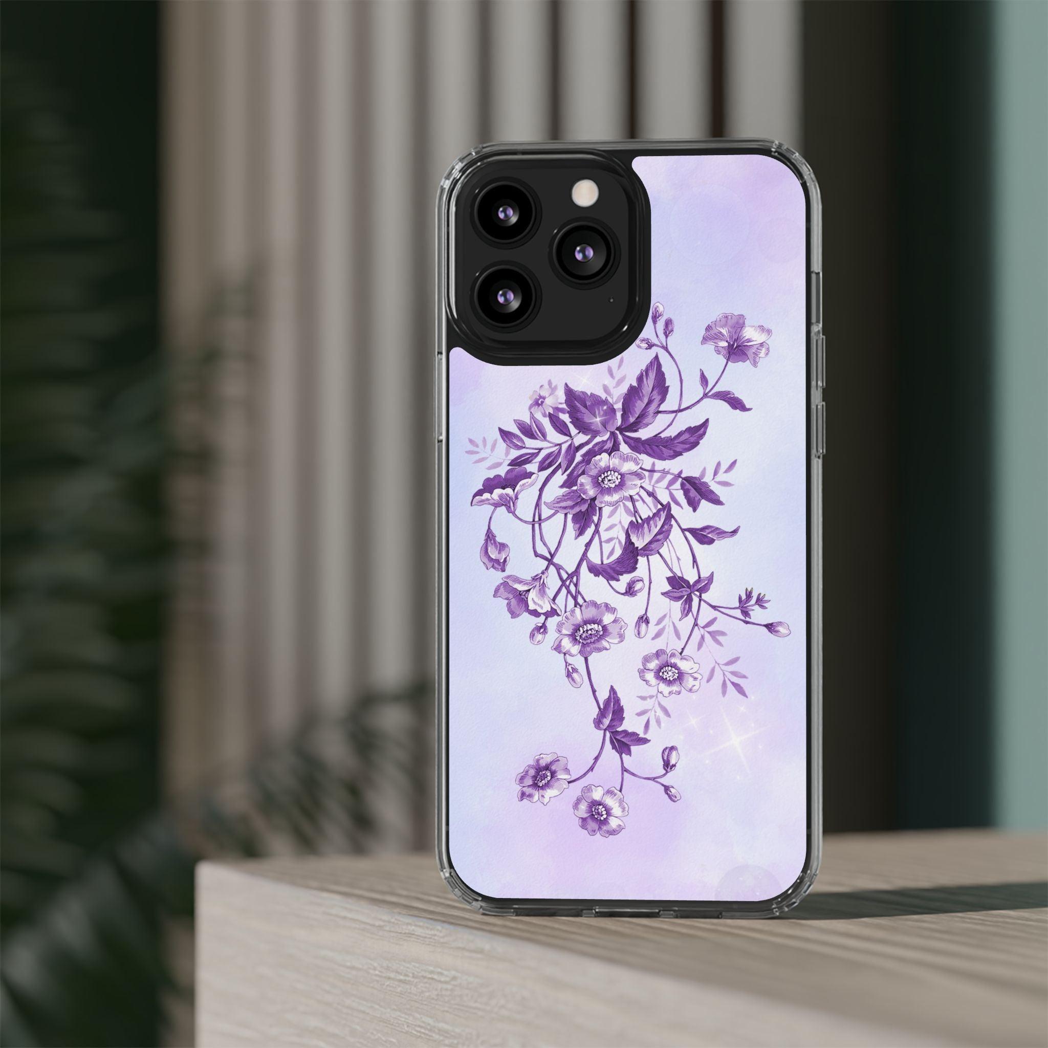 Floral design In Purple Clear Cases