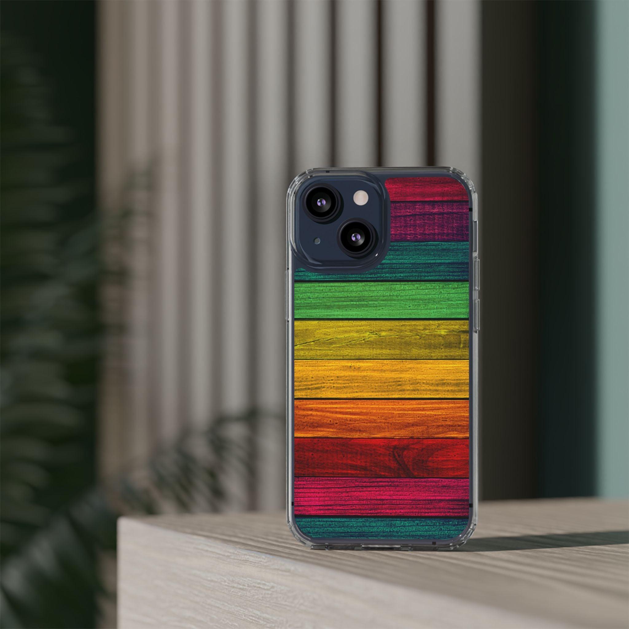 Rainbow On Woods Clear Cases