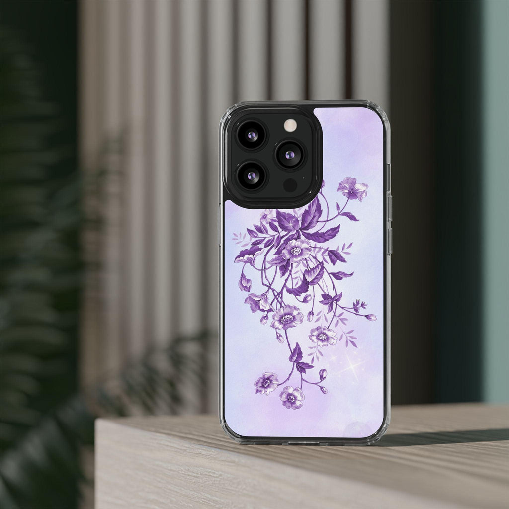 Floral design In Purple Clear Cases