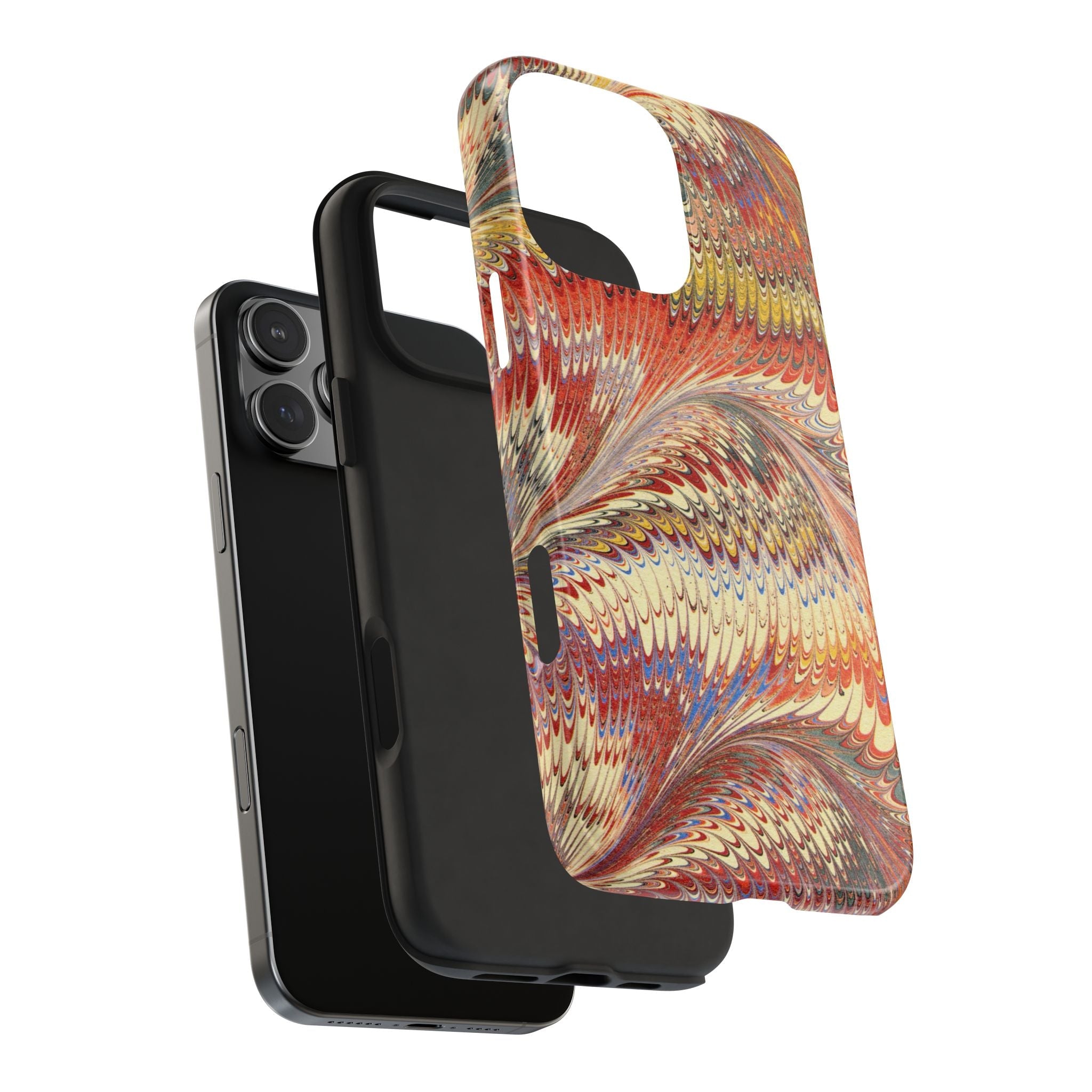 Rust and Gold Marble Italian Tough Phone Case — Durable Marbled Phone Case