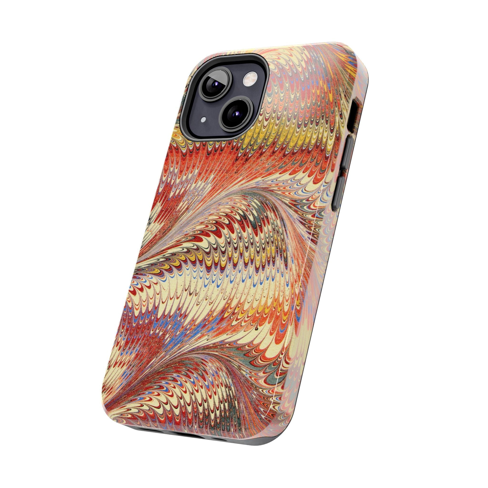 Rust and Gold Marble Italian Tough Phone Case — Durable Marbled Phone Case