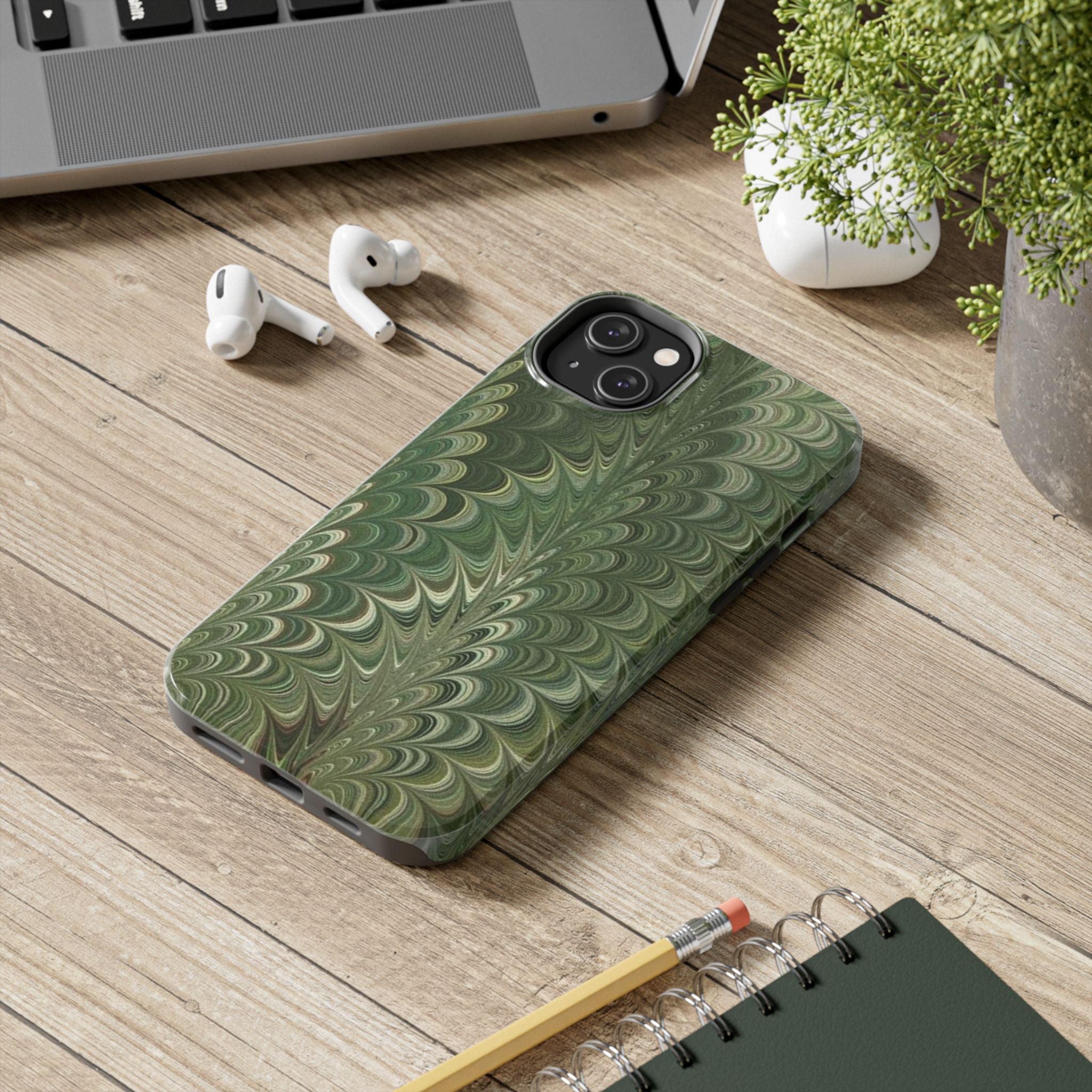 Deep Green Marble Italian Durable Phone Case