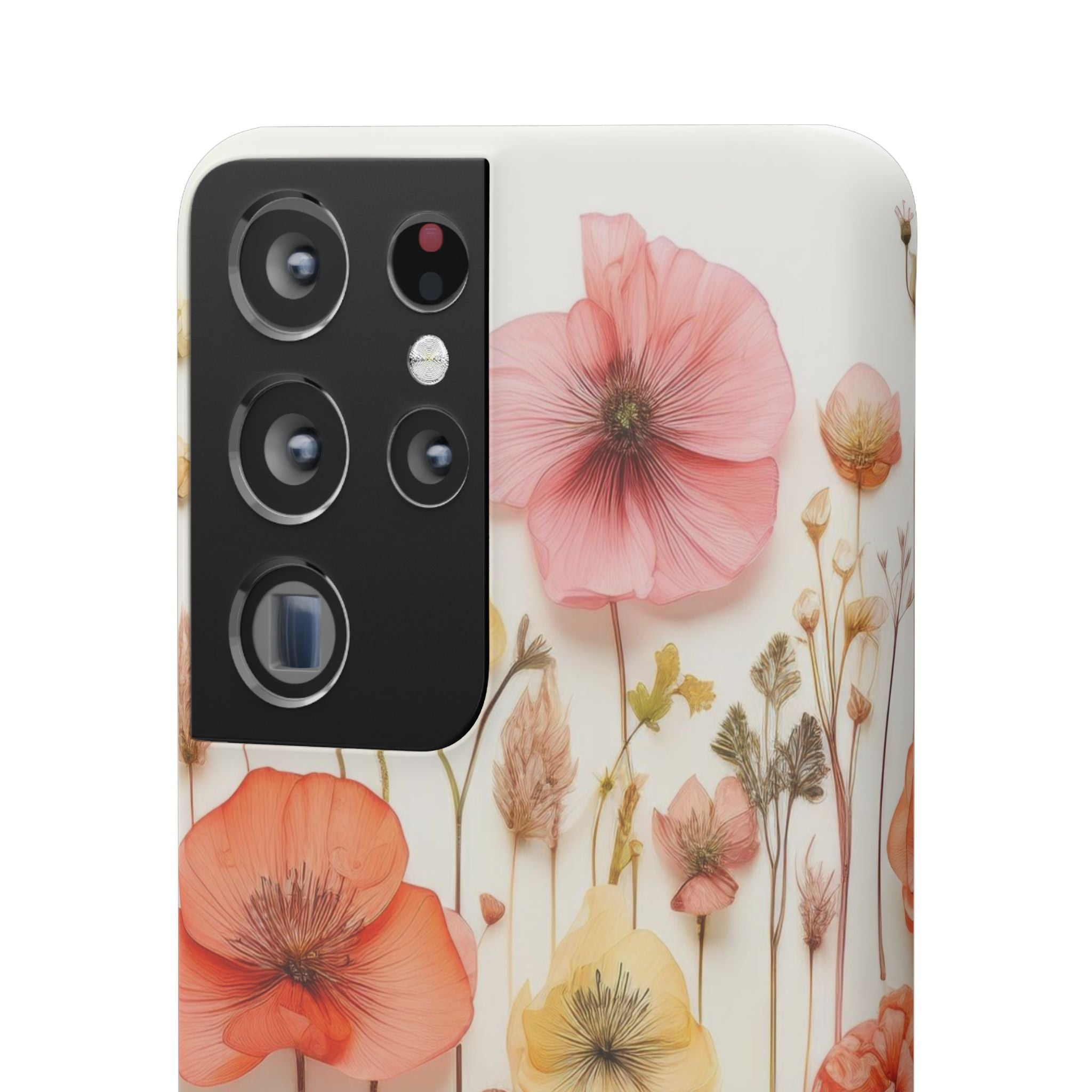 Pink Floral Pressed Flowers - Slim Case