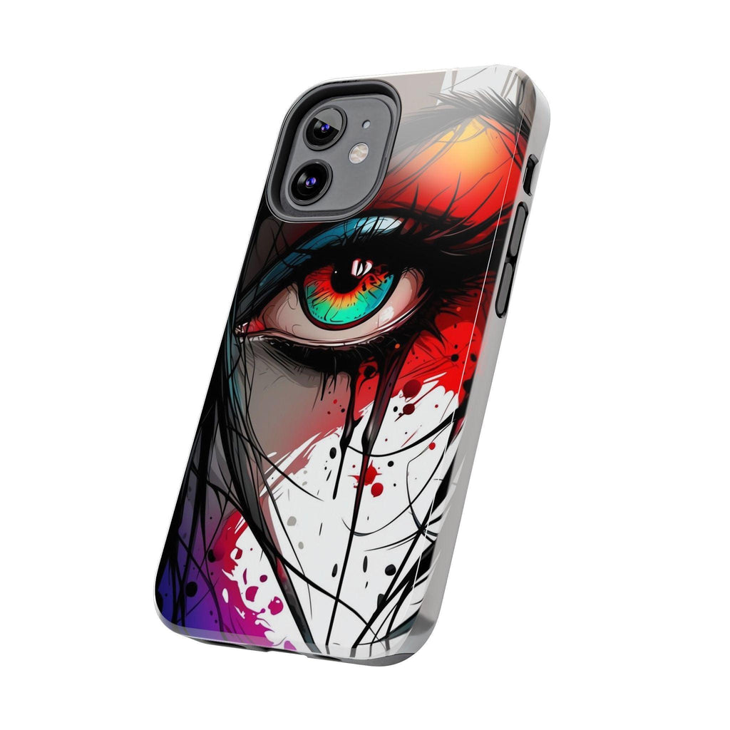 Girl Colorful Eye Painted Printed Tough Phone Case for iPhone & Samsung Galaxy - Artistic & Vibrant Design