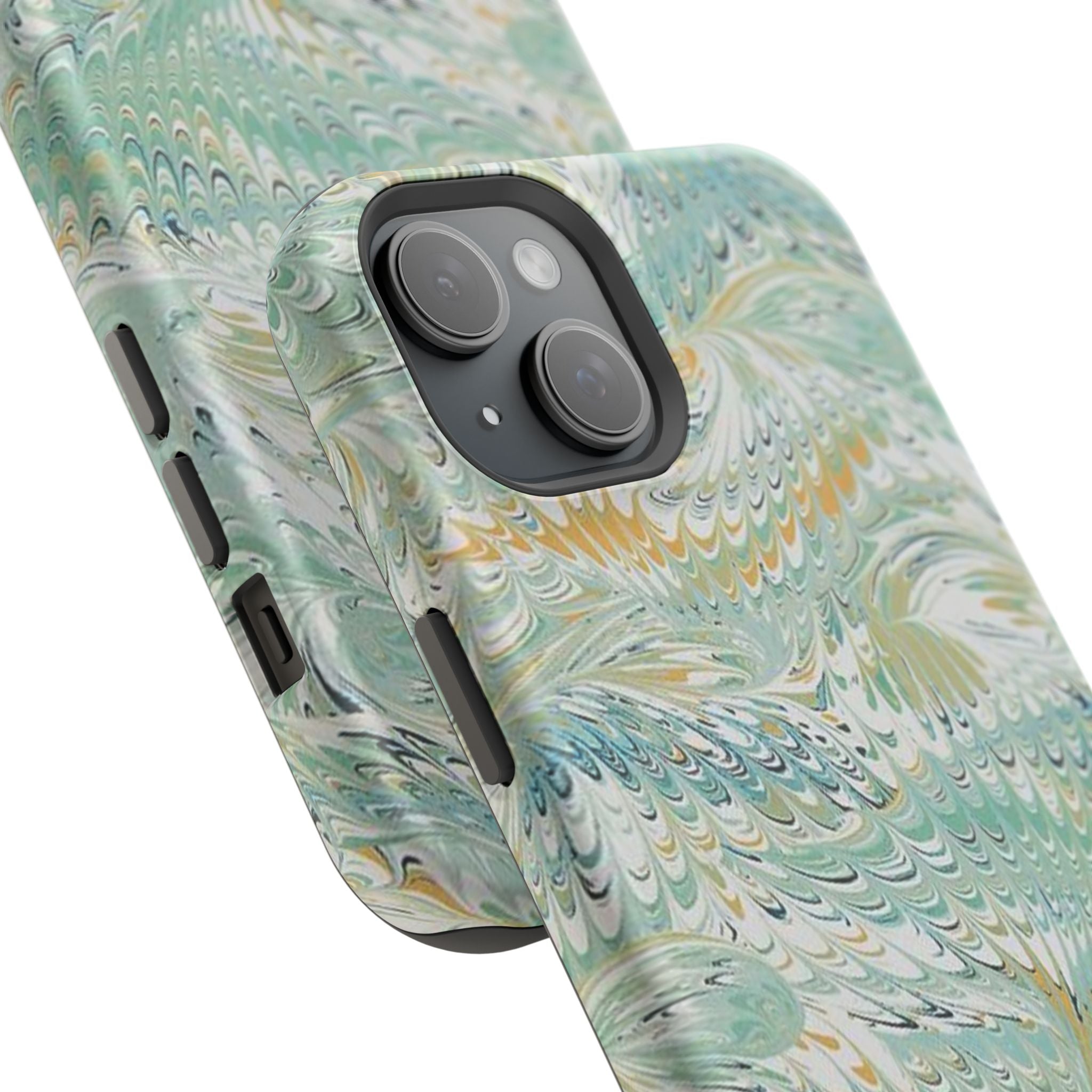 Mint Green Marbled Swirl Phone Case - Dual Layer