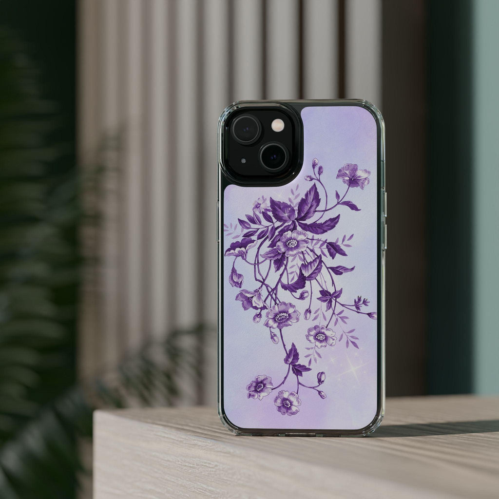 Floral design In Purple Clear Cases