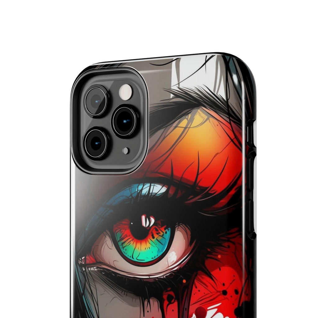 Girl Colorful Eye Painted Printed Tough Phone Case for iPhone & Samsung Galaxy - Artistic & Vibrant Design