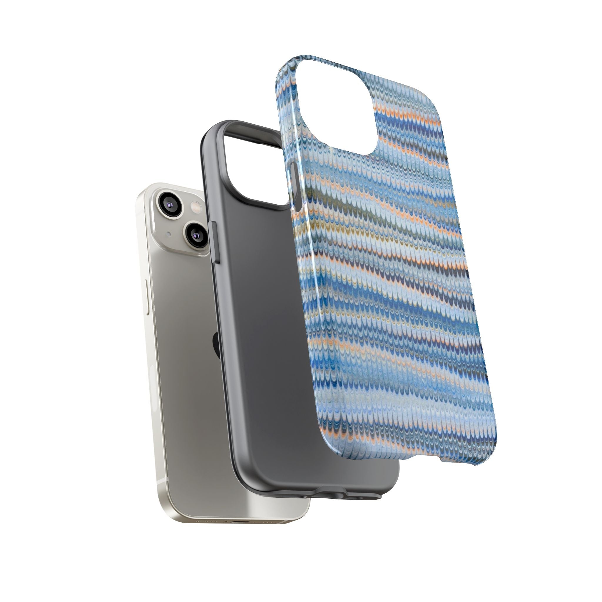Blue Marbled Phone Cases iPhone 16 + Samsung + Apple + Google