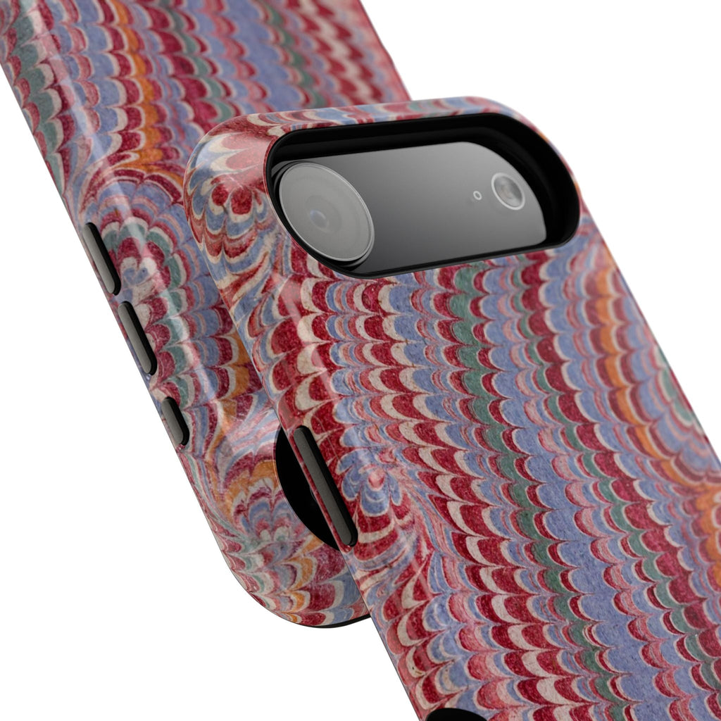 Burgundy and Lavender Hues Italian Vintage Marble Design Phone Case for Apple + Samsung