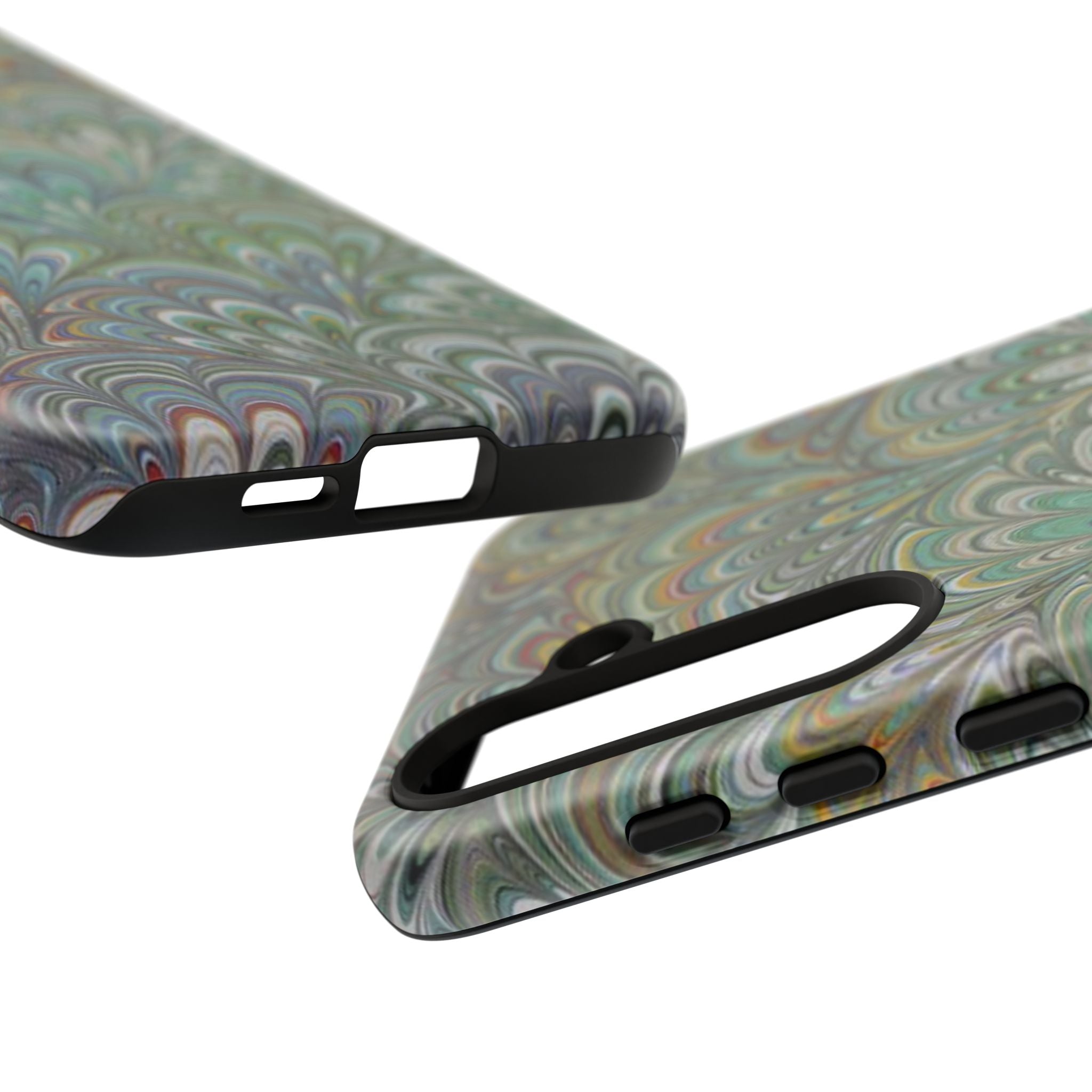 Green Peacock Marbled Phone Case — "Tough Cases" Ultra-Tough Protective Cover